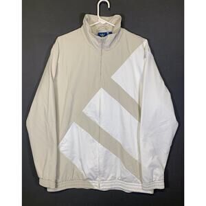Adidas Equipment ADV / 91-17 3 Stripe Windbreaker Jacket Track Coat Cream Zip Up